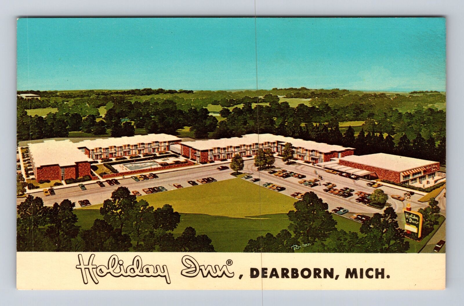 Dearborn MI-Michigan, Holiday Inn, Advertising, Antique Vintage Postcard