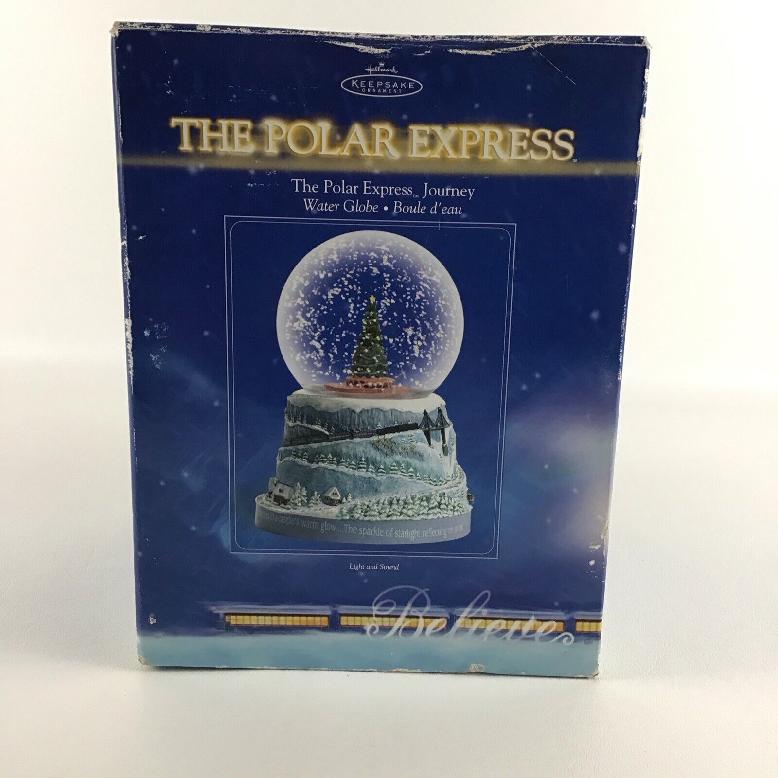 Hallmark Keepsake Polar Express Christmas Water Globe Light Sound Vintage 2004