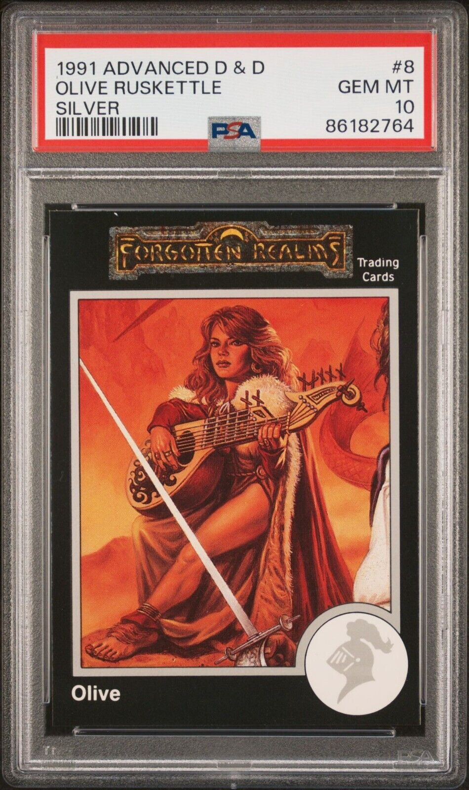 1991 Advanced Dungeons & Dragons Trading Cards Silver - Olive Ruskettle - PSA 10