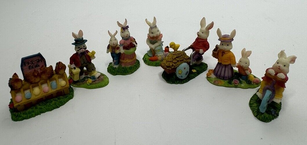 Cottontale Cottages Figurines Lot Of 7