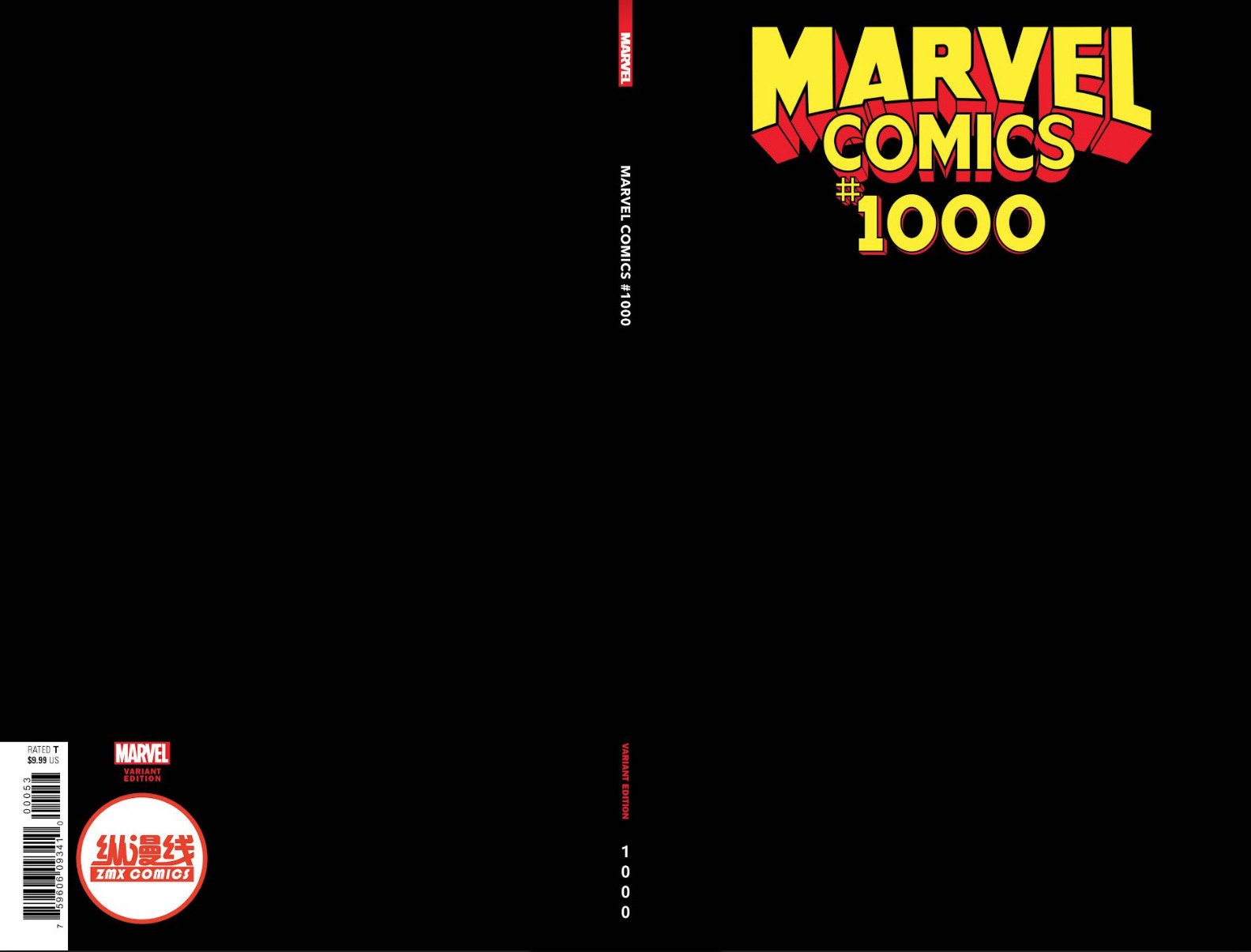 MARVEL COMICS #1000 SKETCH COVER  BLACK BLANK VARIANT 