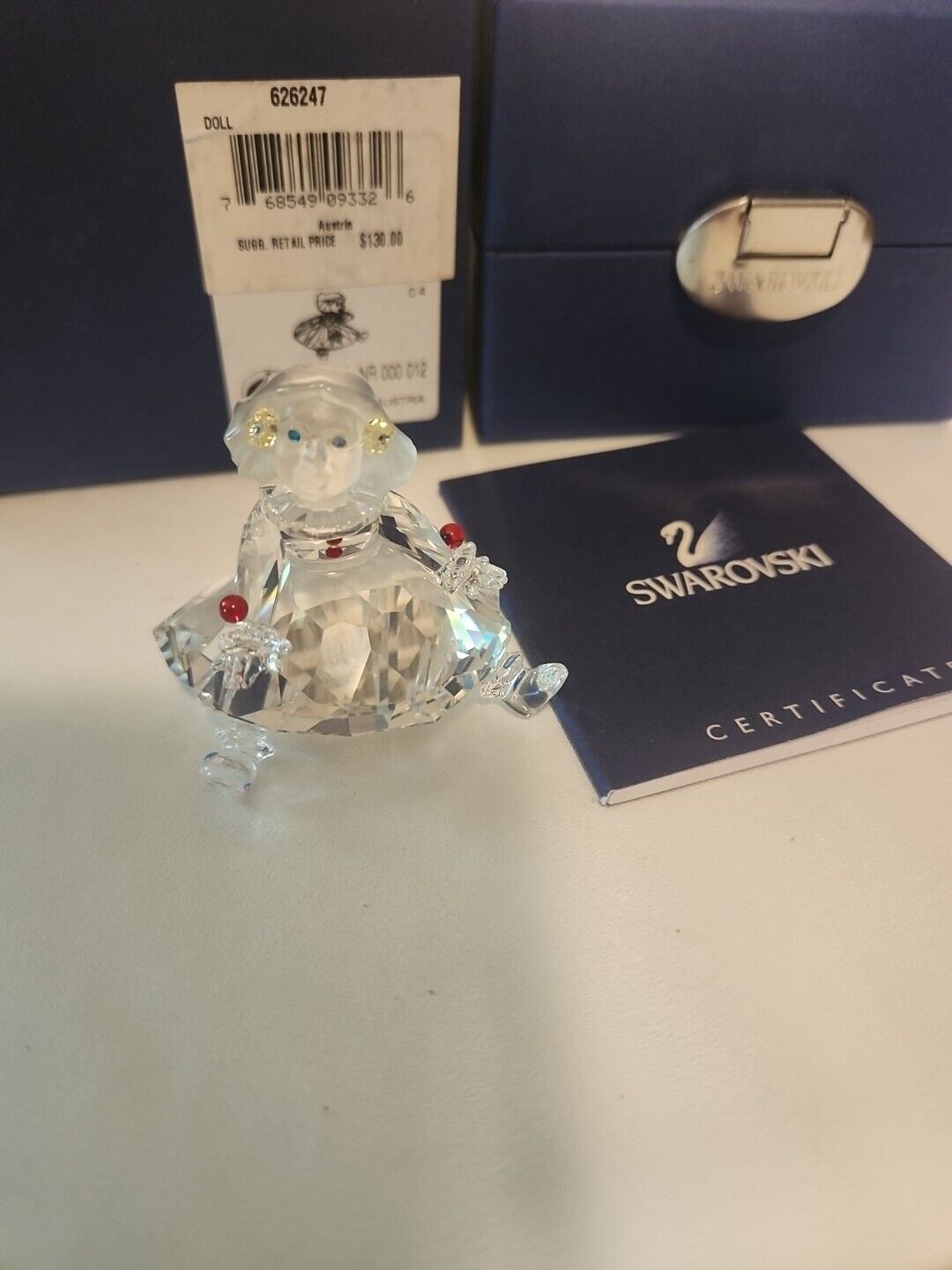 Swarovski Silver Crystal Doll 7550 000 012 With Box And Certificate 