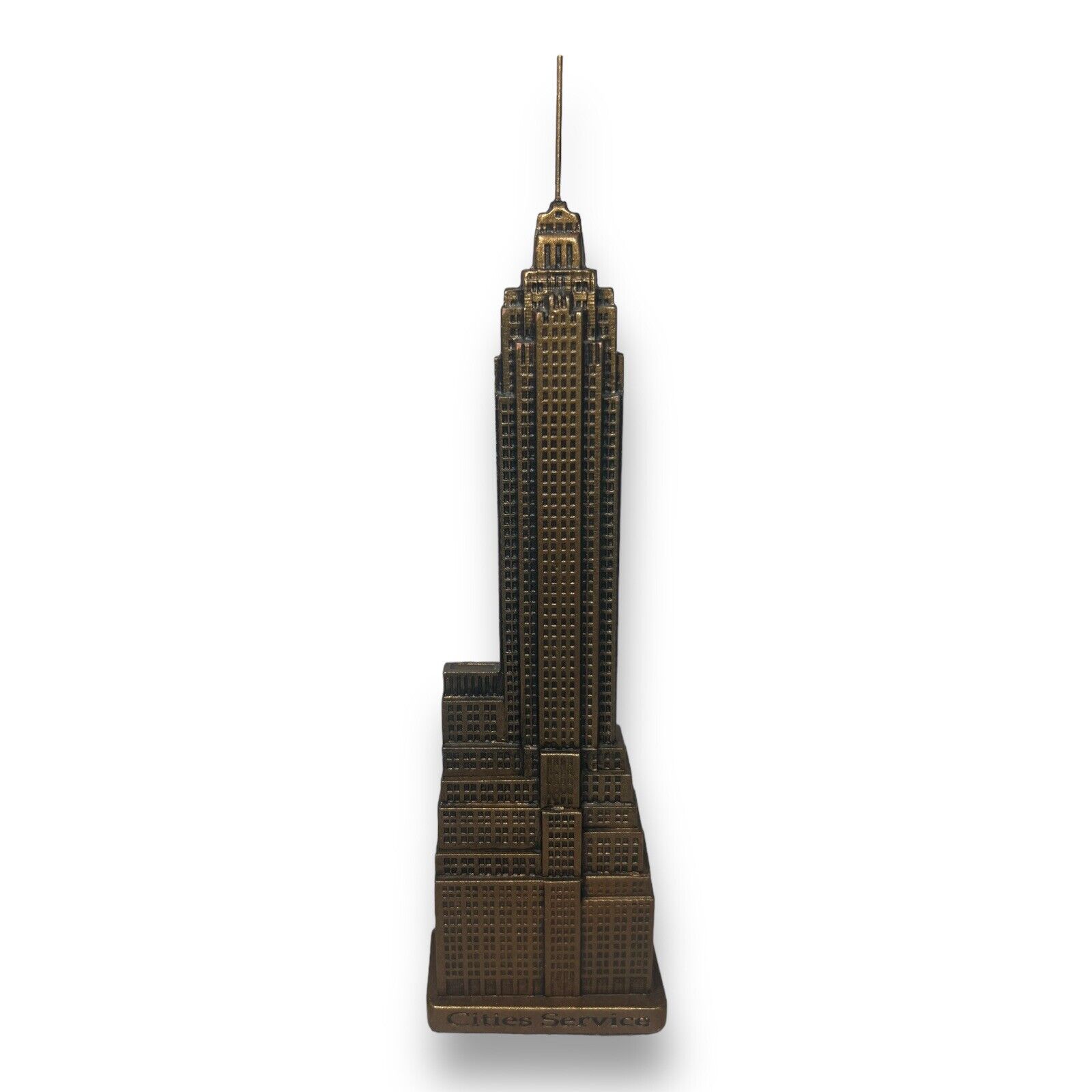 Cities Service 1932 New York 9 3/4” Pewter Miniature Replica Building