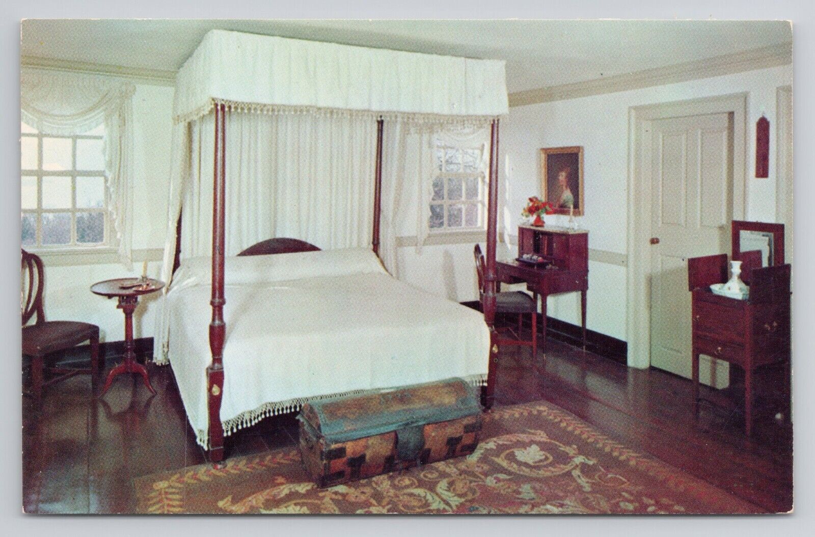 Washington\'s Bedroom at Mount Vernon Chrome Postcard 1273