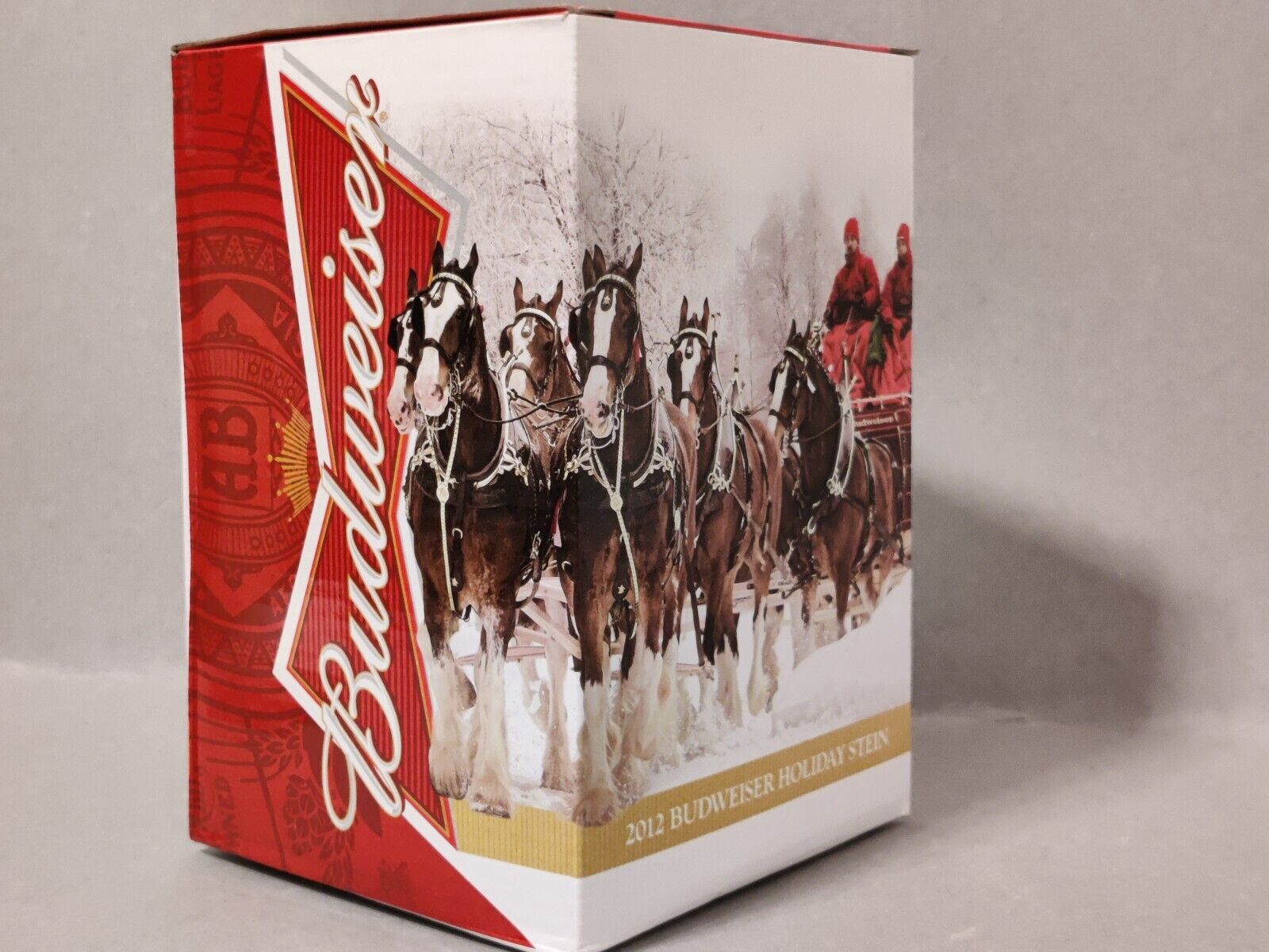 2012 Anheuser Busch Budweiser Clydesdales Holiday Stein Winter Wonderland IN BOX