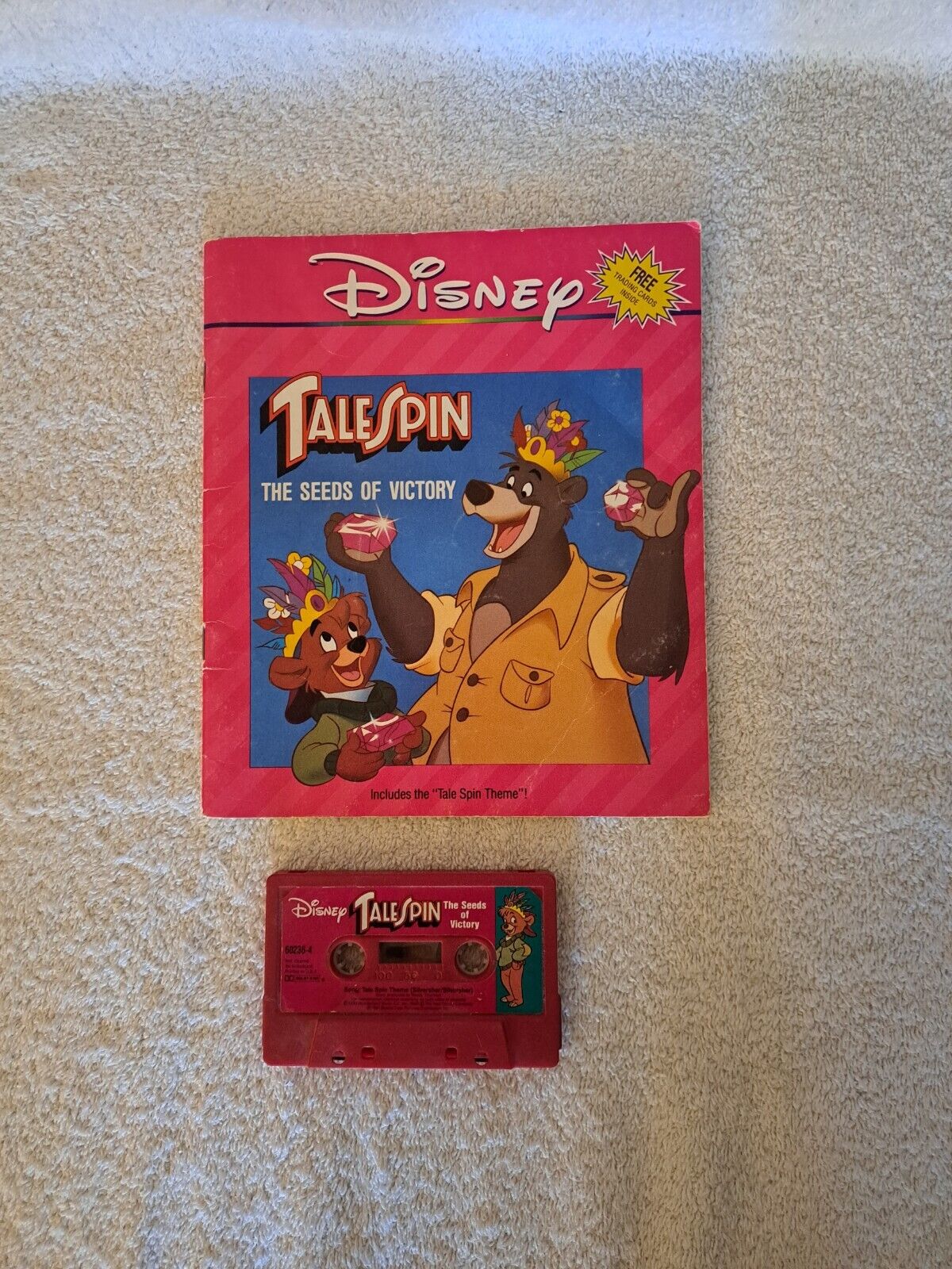 DISNEY Talespin The Seeds of Victory Read Along Book + Cassette Tape