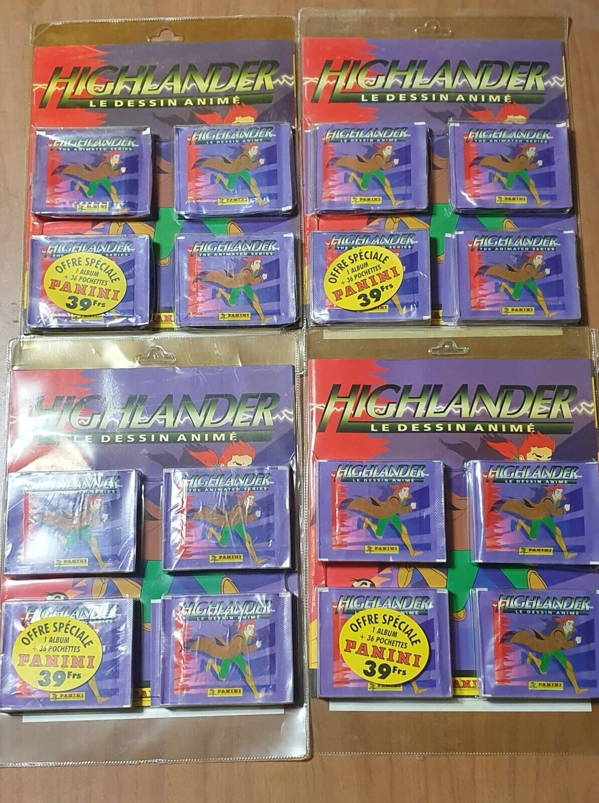 Lot 4 boxs- Rare Highlander Panini  Pack in Plastic Box on 36 Packs and Album