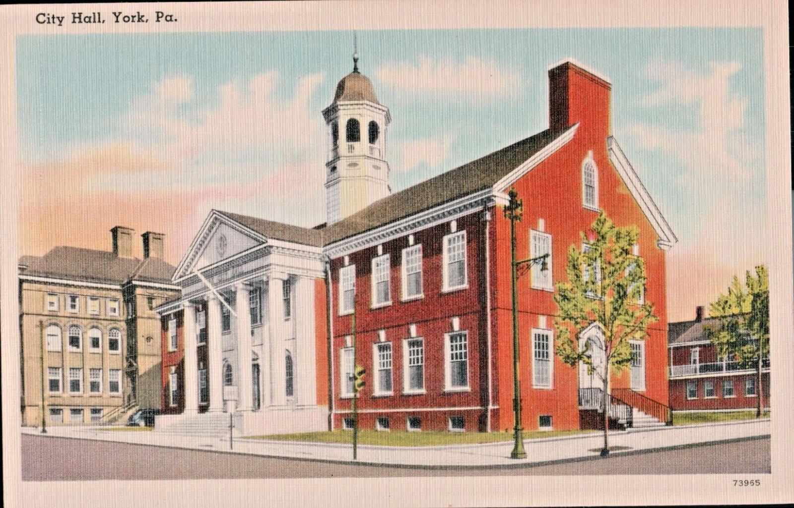Pennsylvania Postcard Linen City Hall York Pa
