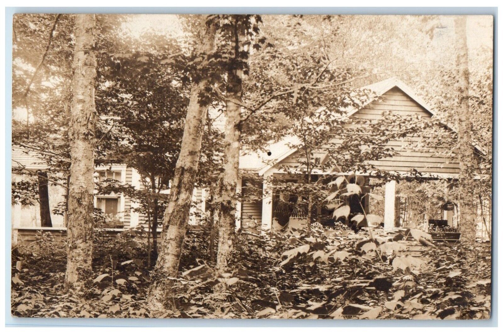 c1910\'s Candid Hammock Ellsworth Maine ME RPPC Photo Posted Postcard
