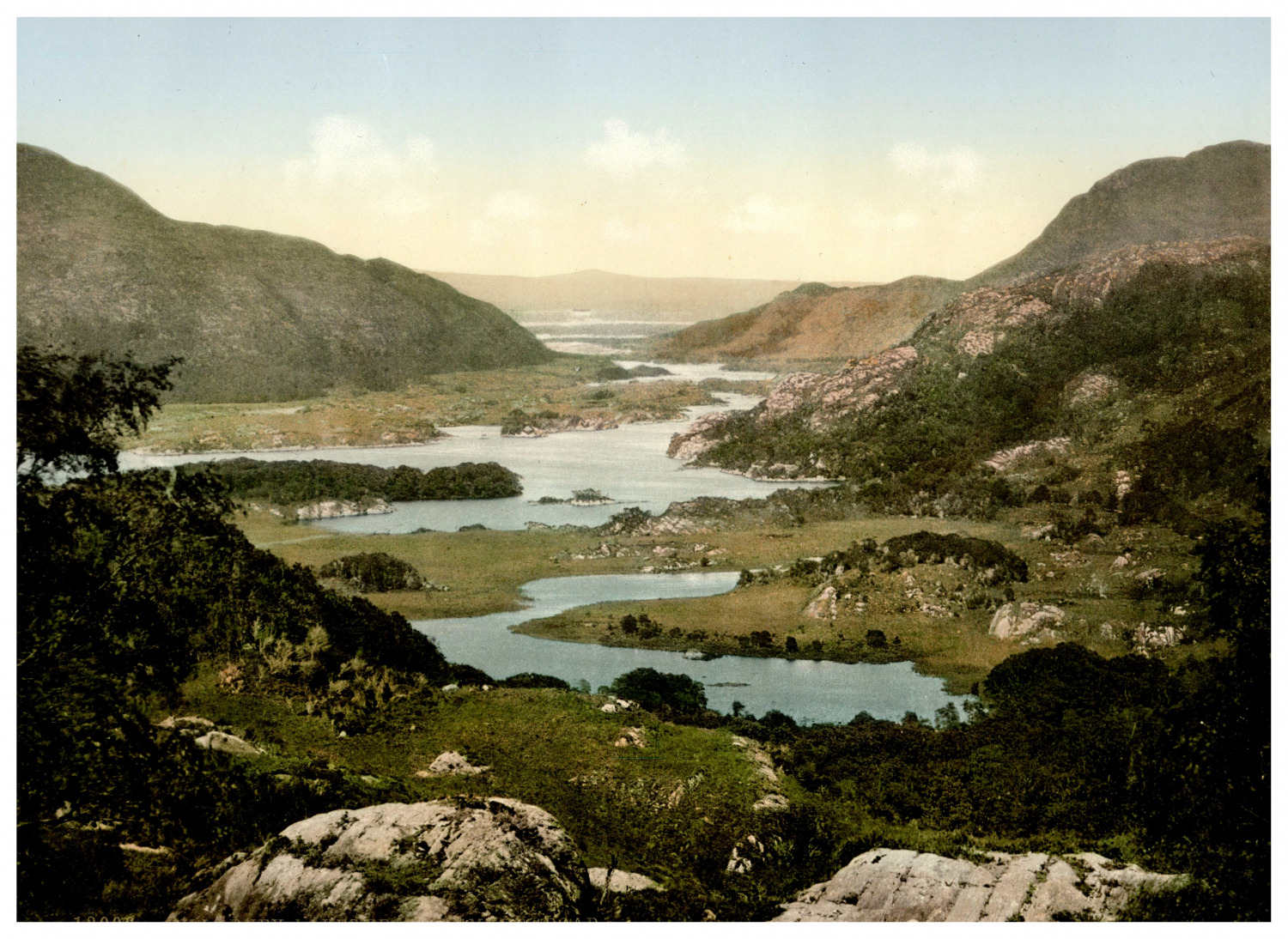 Ireland. County Kerry. Killarney. Lakes from Kenmare Road. Vintage Photochrome by