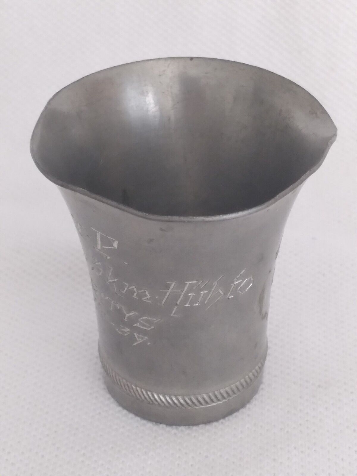 Vintage AMY TINAA FINLAND Pewter Trophy Fluted Shot Glass