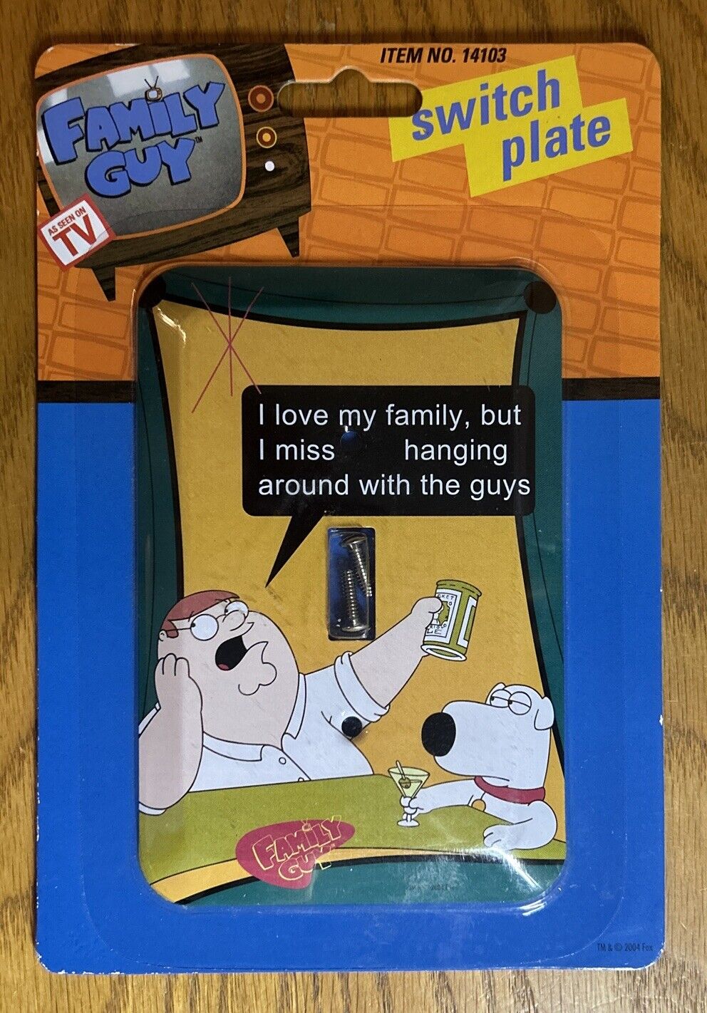 Family Guy Tin Electrical Switch Plate Cover, by Rix Prod. 2004. NEW