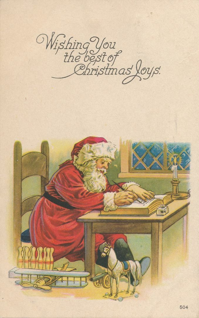 CHRISTMAS - Santa Is Writing In His Book Wishing You The Best of Christmas Joys
