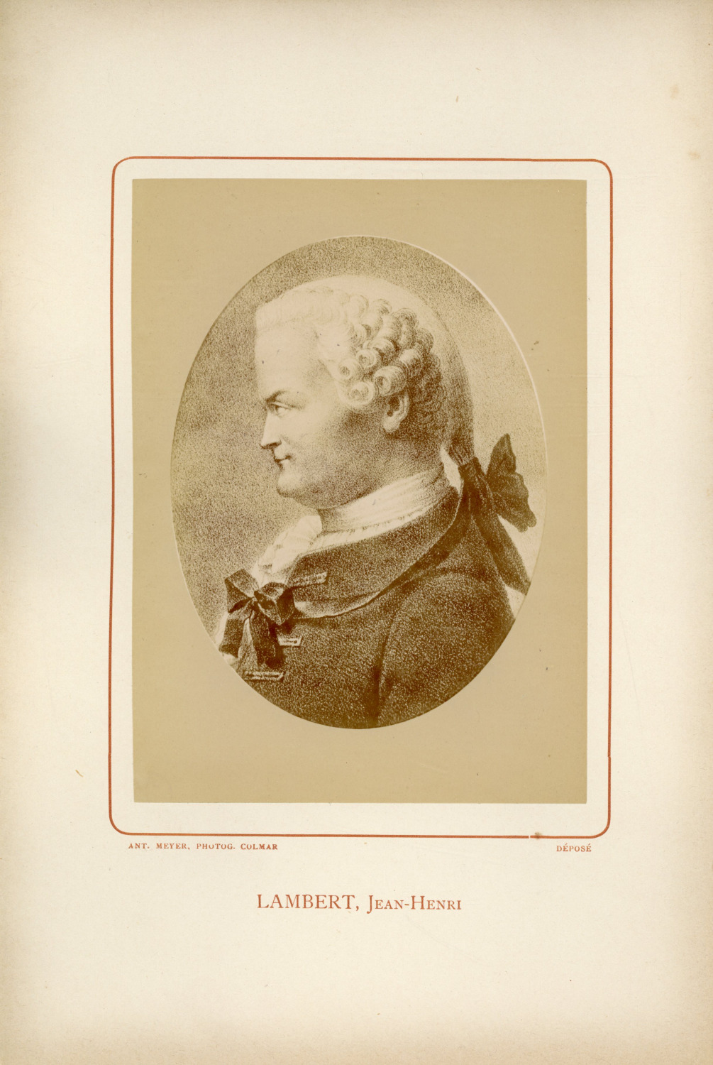 Ant. Meyer, Photog. Colmar, Jean-Henri Lambert (1728-1777), mathematician and phi