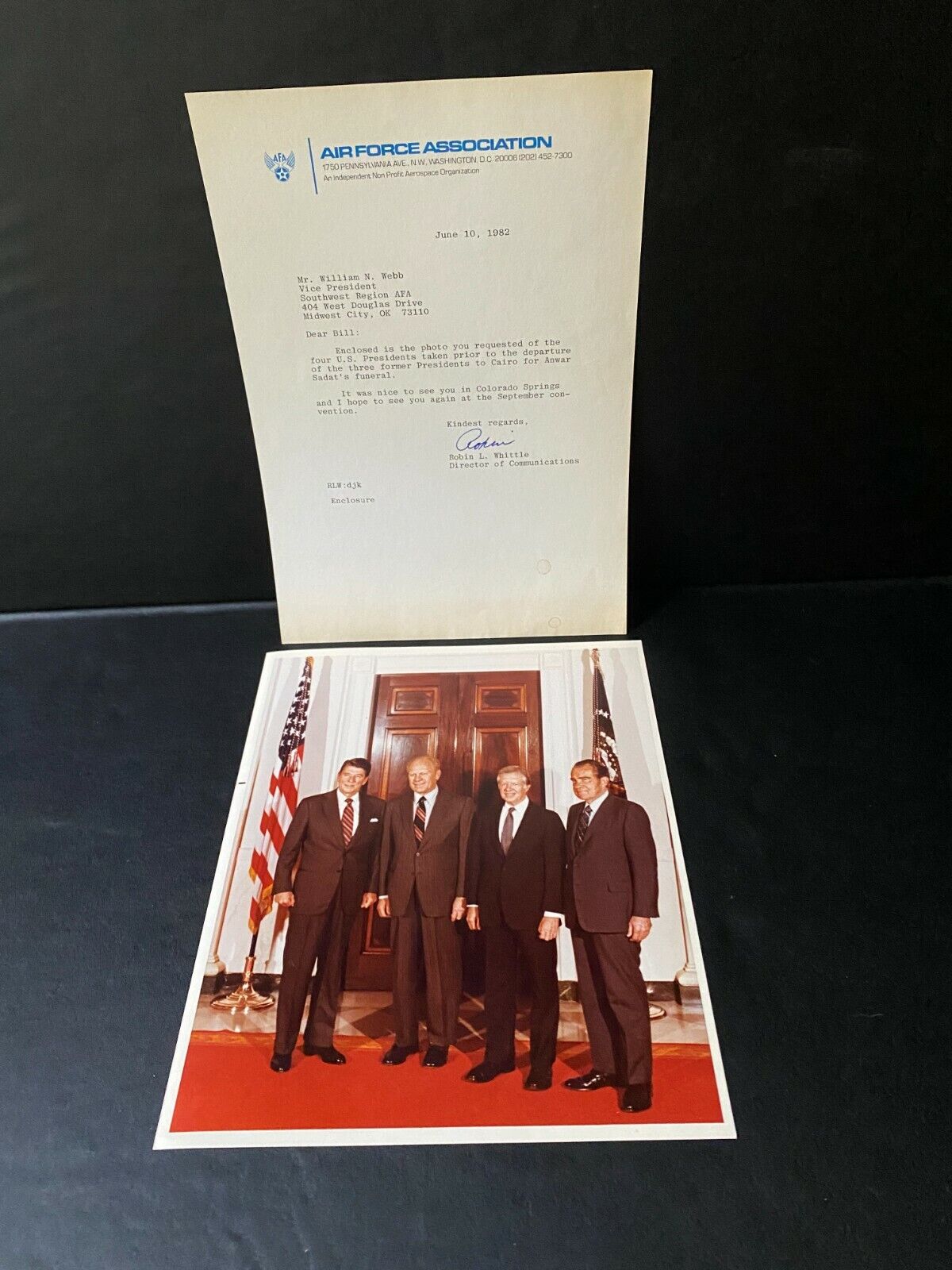 Original Color Photo of 4 U.S Presidents  ~ Prior to Anwar Sadat's Funeral ~