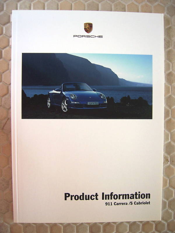 PORSCHE 911 997 CARRERA /S/CABRIO PRODUCT INFORMATION MANUAL BROCHURE 2005-2008