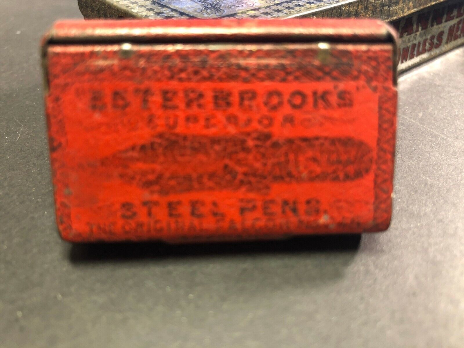 Vintage Tiny Esterbrook's Superior Steel Pen Tips Tin w/ 4 tips