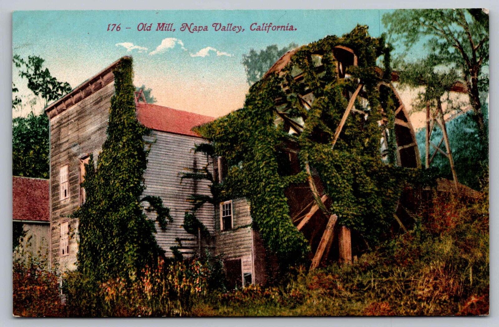 Postcard Old Bale Mill Napa Valley California