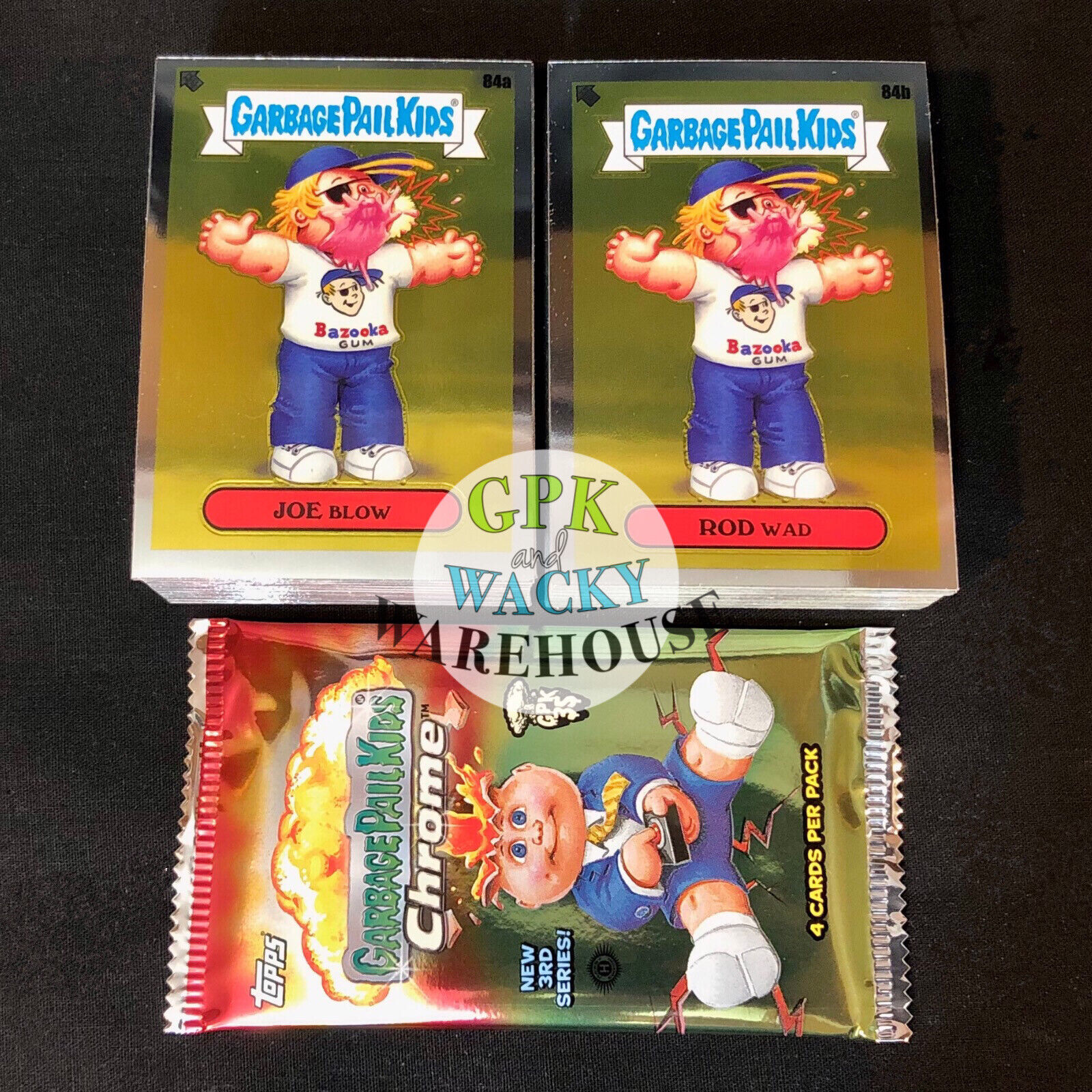 2020 GARBAGE PAIL KIDS CHROME 3 COMPLETE 100 CARD SET + EMPTY WRAPPER 3RD SERIES