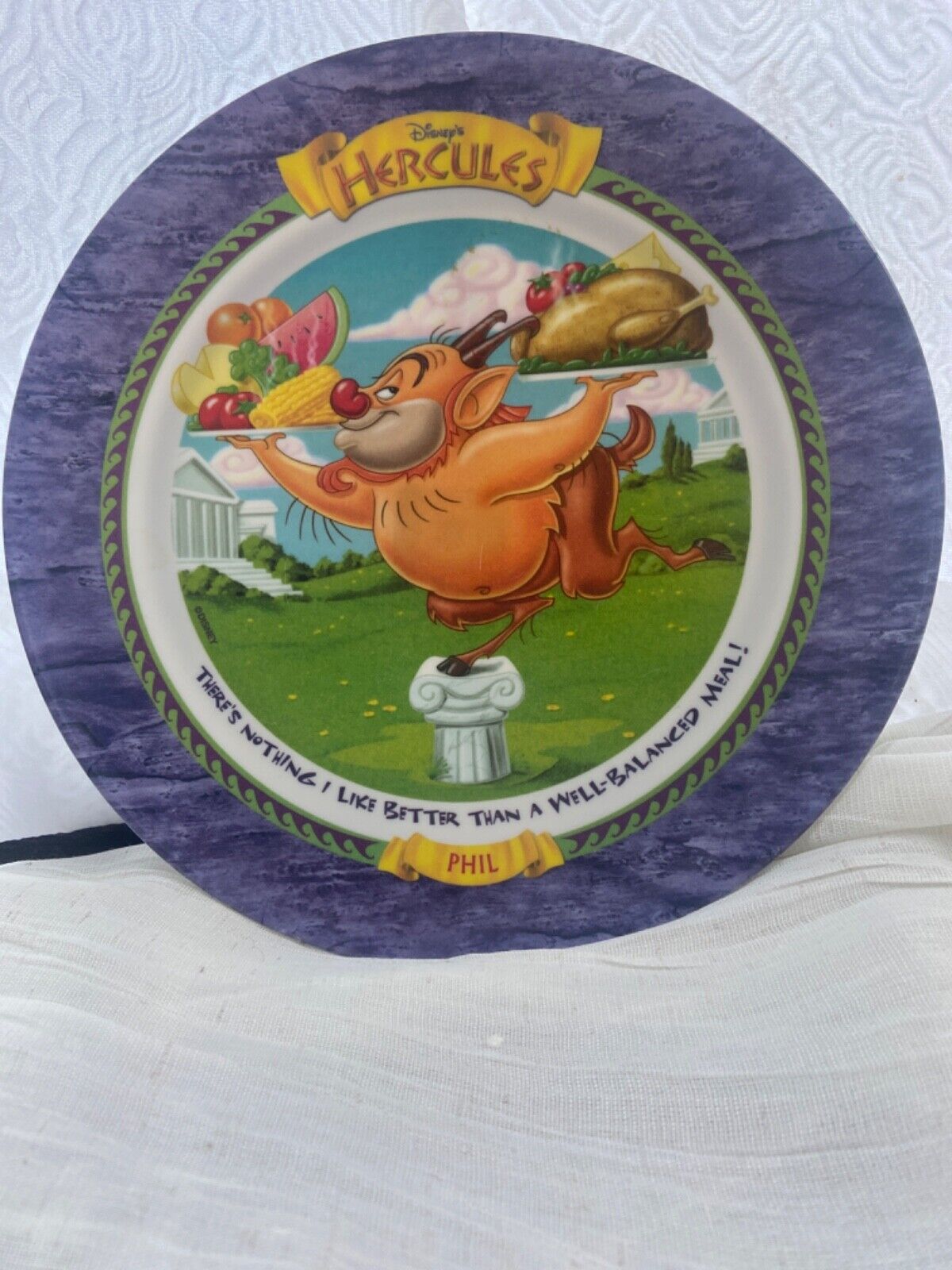 Vintage Phil Hercules Plate Disney Plastic Dish Happy Meal McDonald\'s 1997