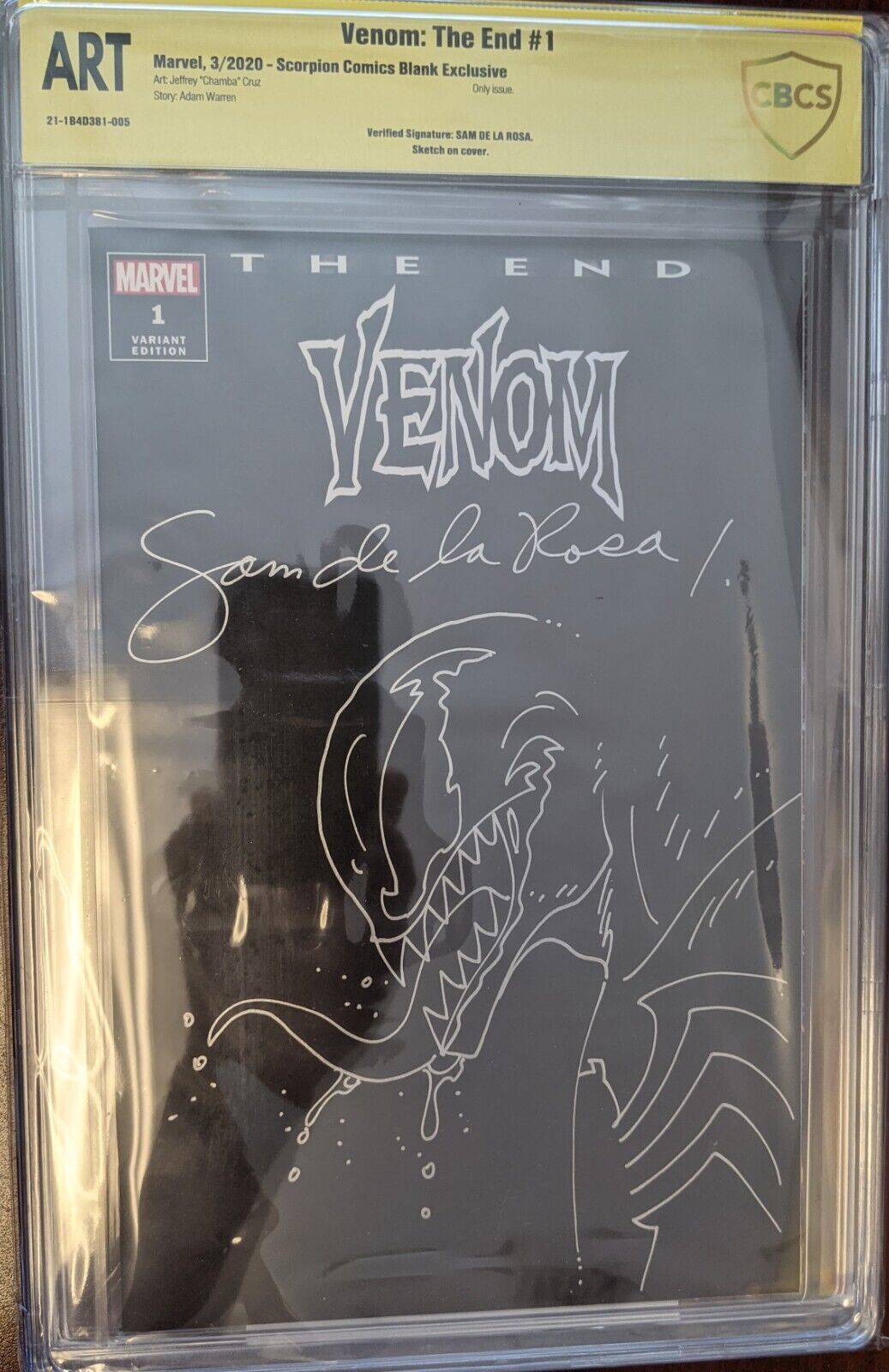 Venom The End #1 (Signed & Sketch by Sam De La Rosa) CBCS ART Grade