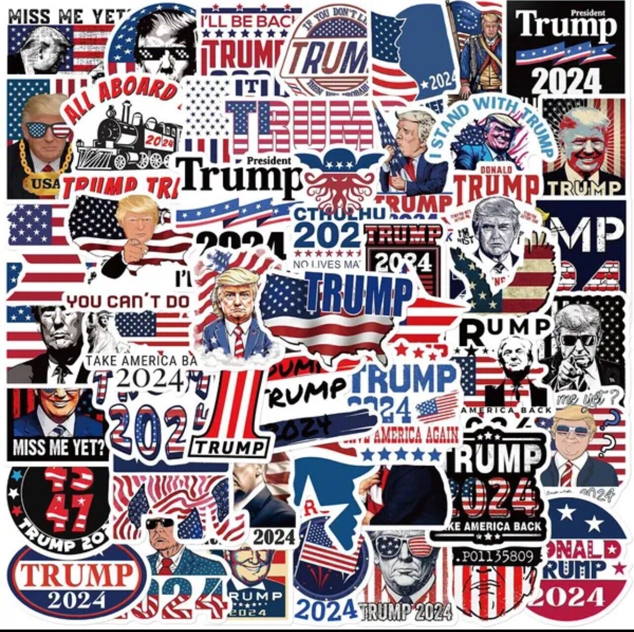 50 Piece Donald Trump Stickers Trump 2024 Bulk Stickers MAGA