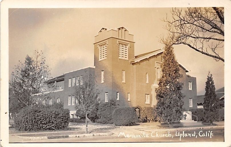 Upland California~Mennonite Church~1940s Real Photo Postcard~RPPC