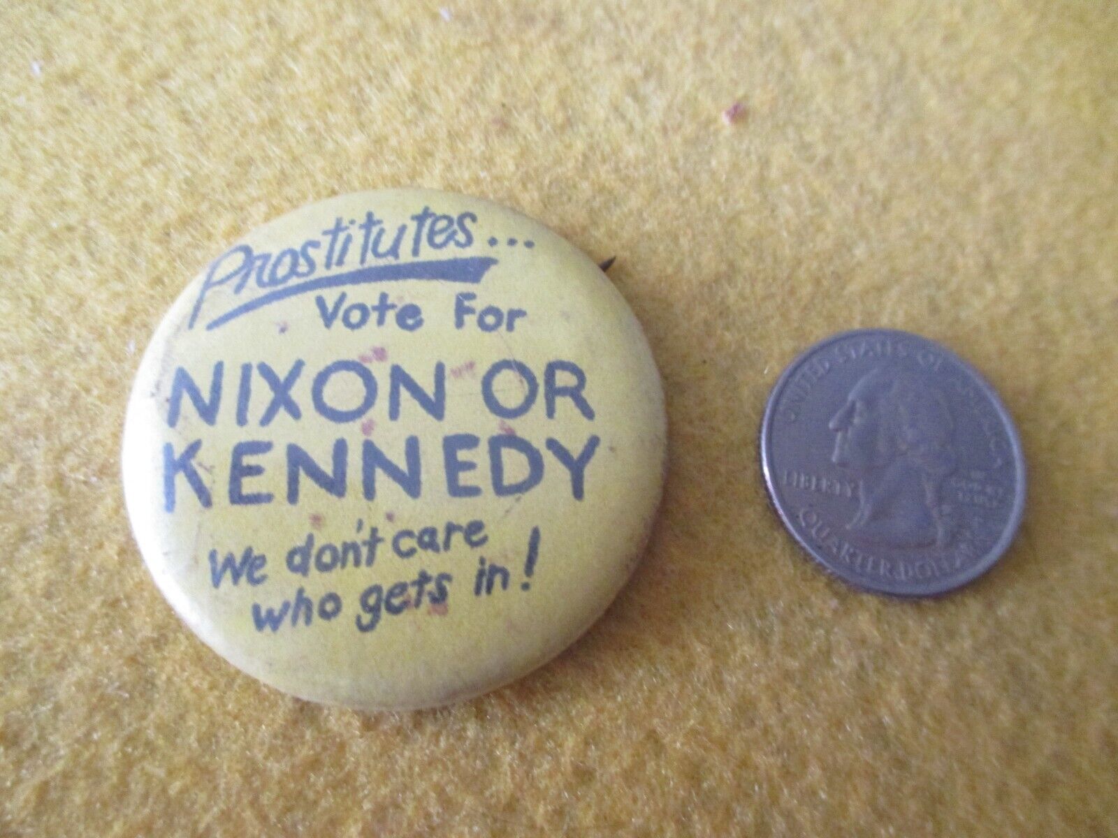 ORIGINAL 1960\'S VIETNAM PROSTITUTES VOTE FOR KENNEDAY/NIXON BUTTON