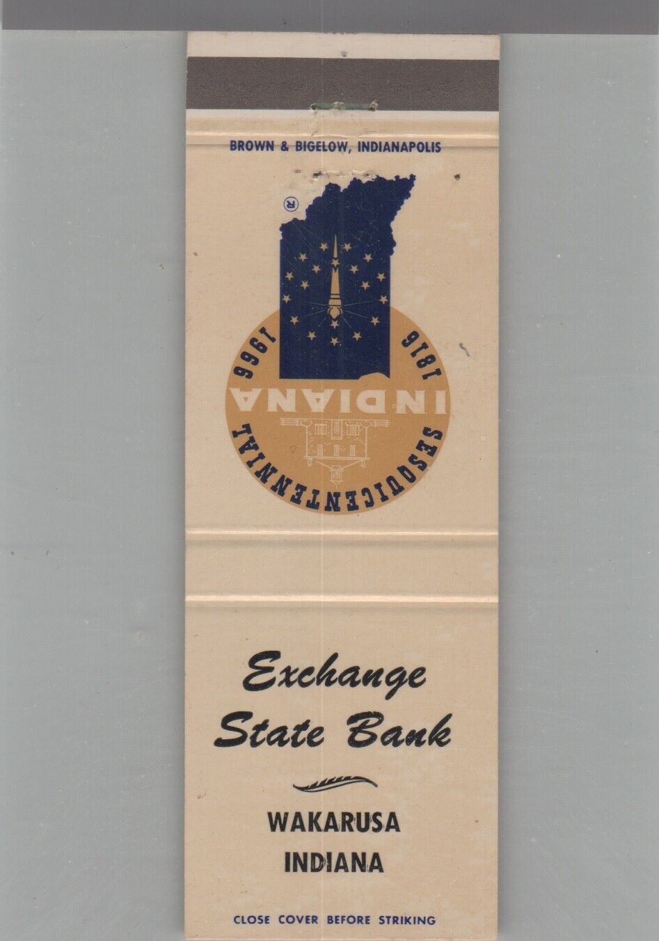 Matchbook Cover - Indiana - Exchange State Bank Wakarusa, IN