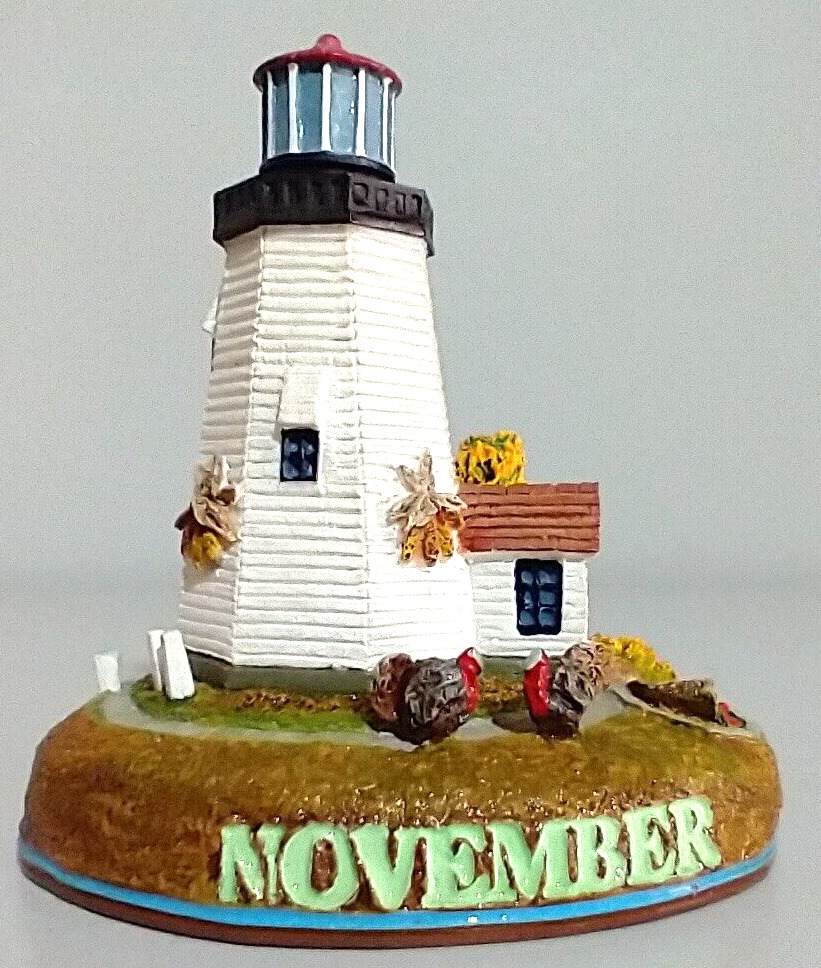 Danbury Mint Lighthouse Perpetual Calendar NOVEMBER PLYMOUTH LIGHT MA.
