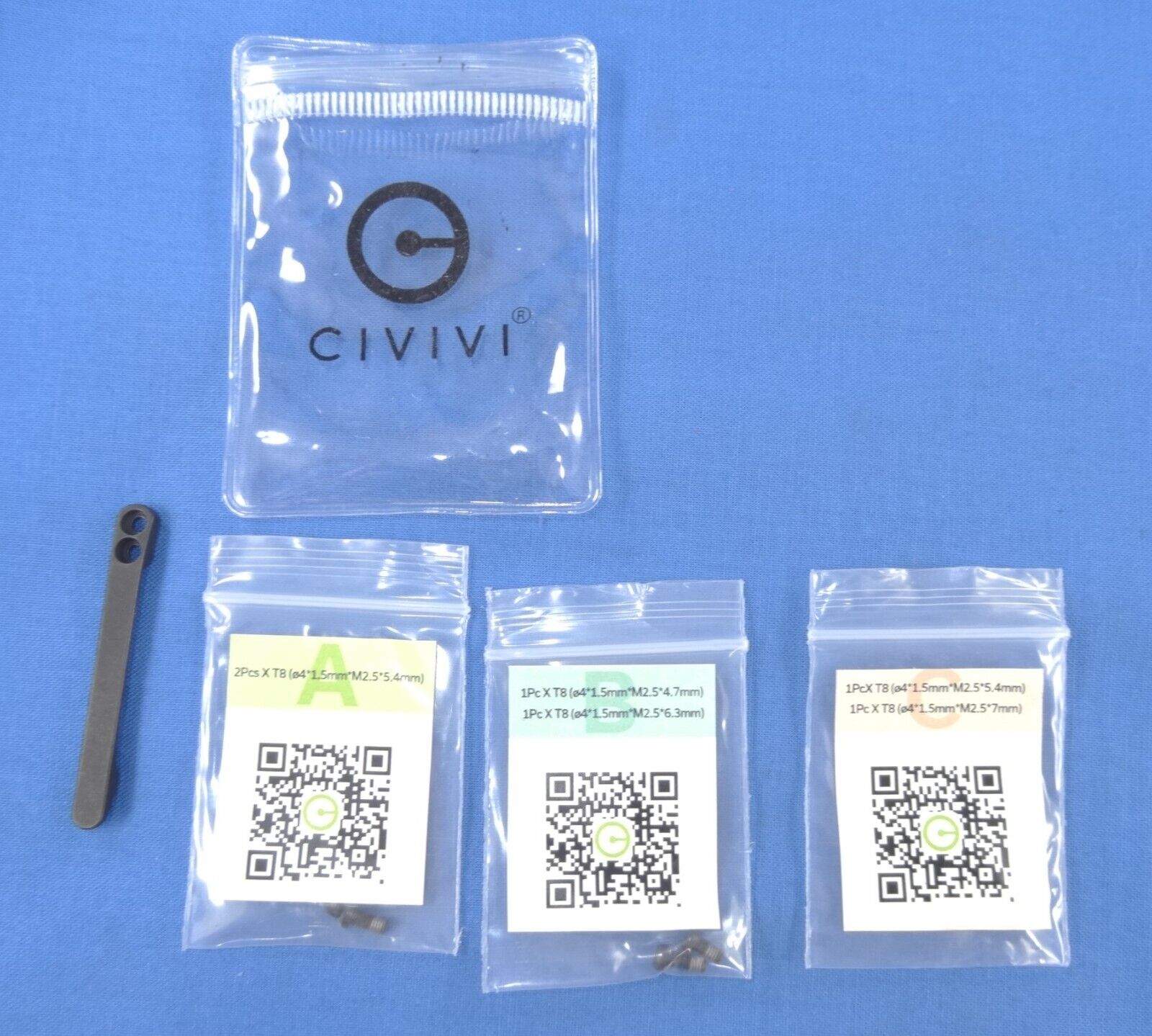 CIVIVI Titanium Pocket Clip W/ 6PCS Ti Screws, Model T001D (Black) Check Models