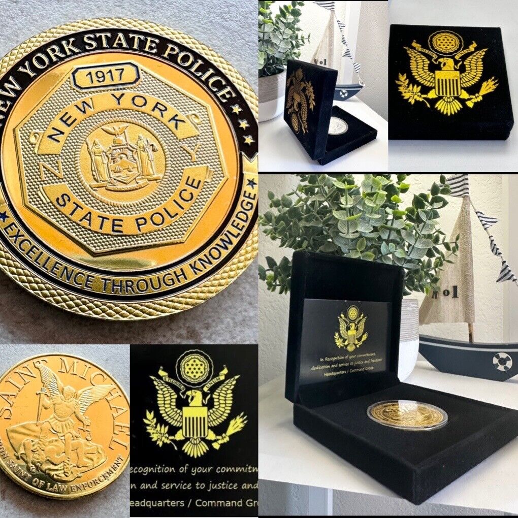 NEW YORK STATE POLICE  NYSP Challenge Coin 40mm with Special Velvet Case