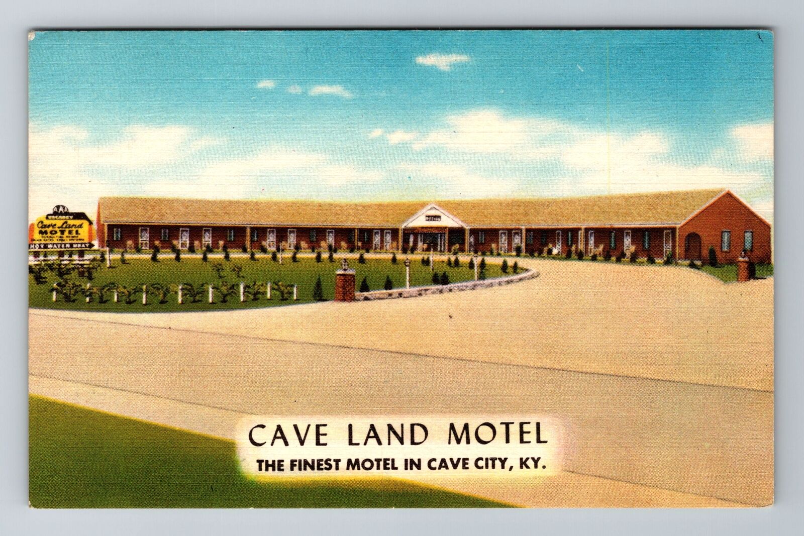 Cave City KY-Kentucky, Cave Land Motel, Advertising, Antique Vintage Postcard