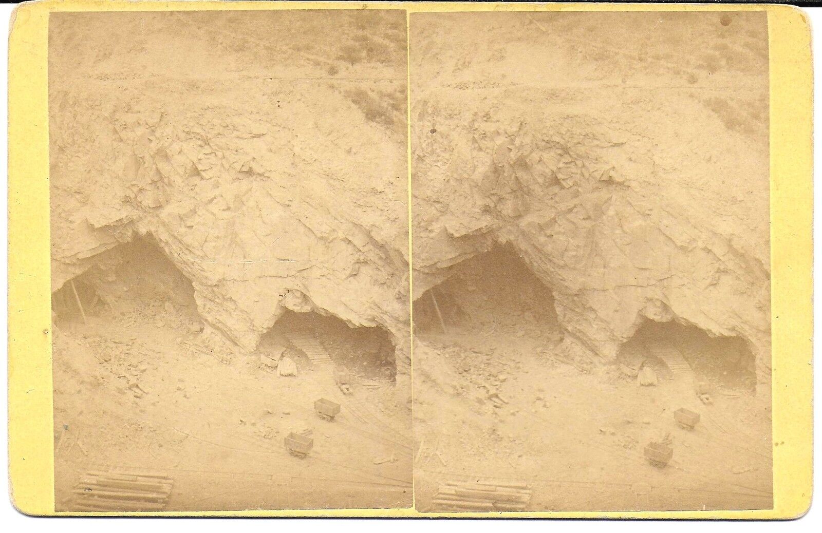 Pollock & Boyden Stereoview – Homestake Mine Entrance  Lead South Dakota c1880s