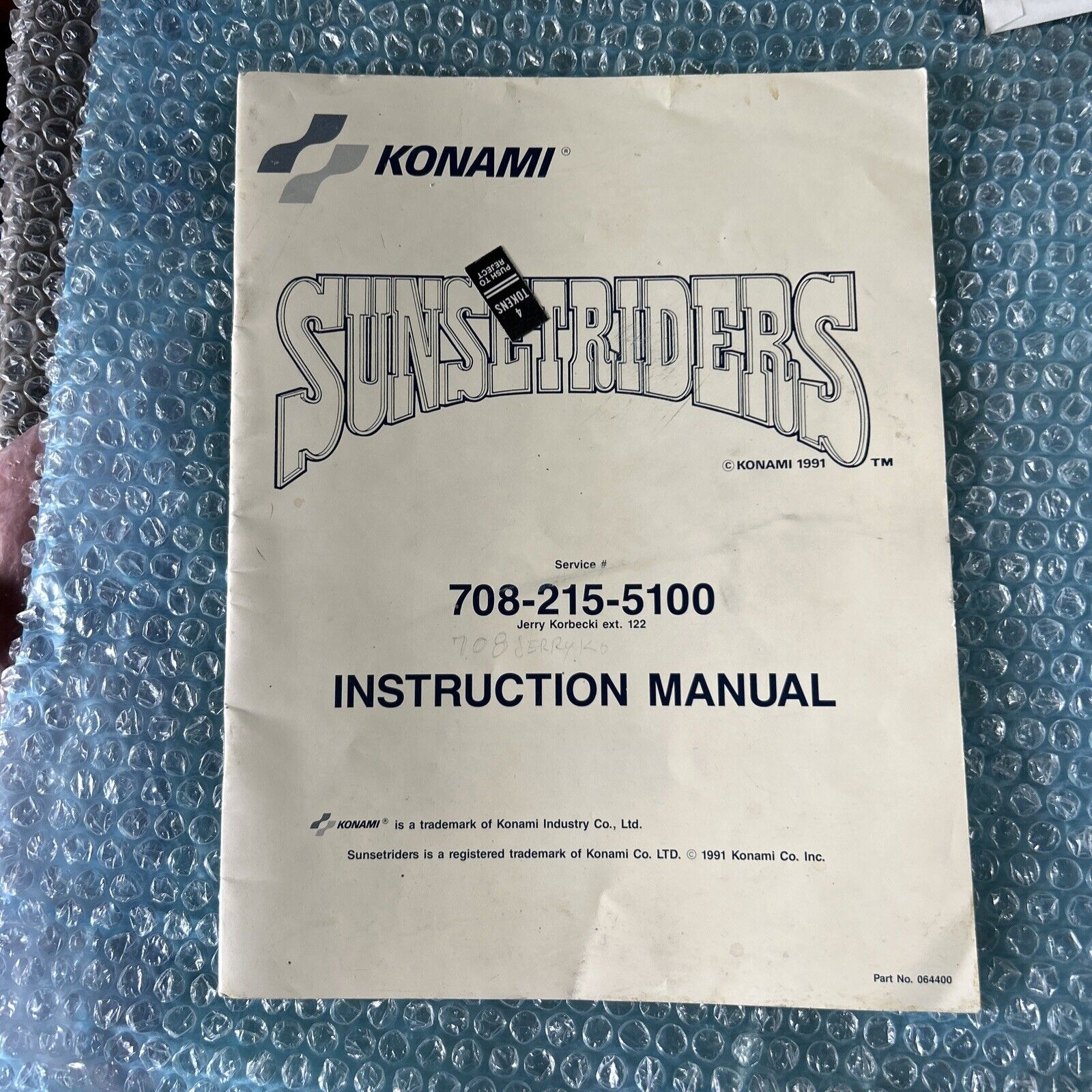 sunset riders arcade video game instruction manual 