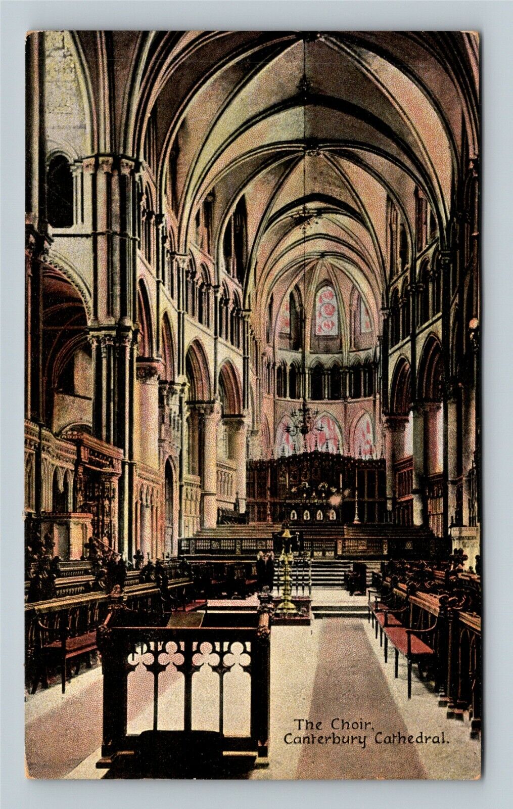 The Choir, Canterbury Cathedral, England Vintage Postcard