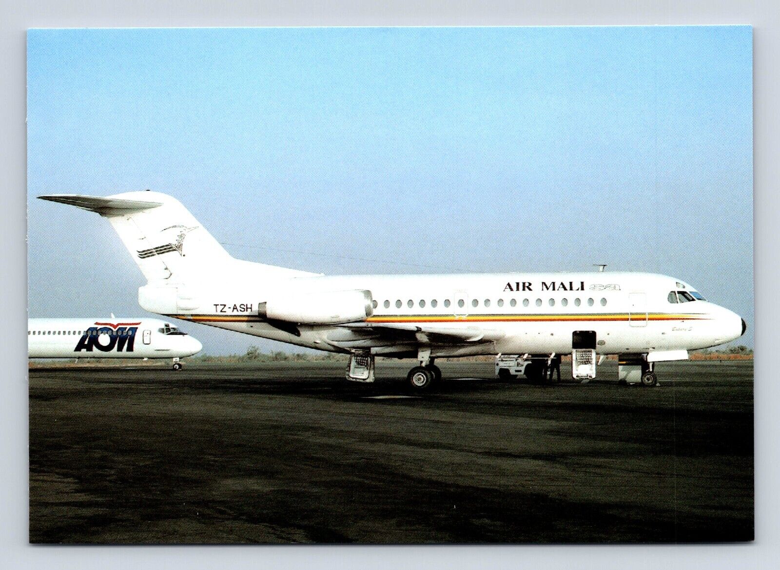 Air Mali F-28-1000 TZ-ASH Bamako 2000 c/n 11003 Airplane Airline Postcard Vtg A3