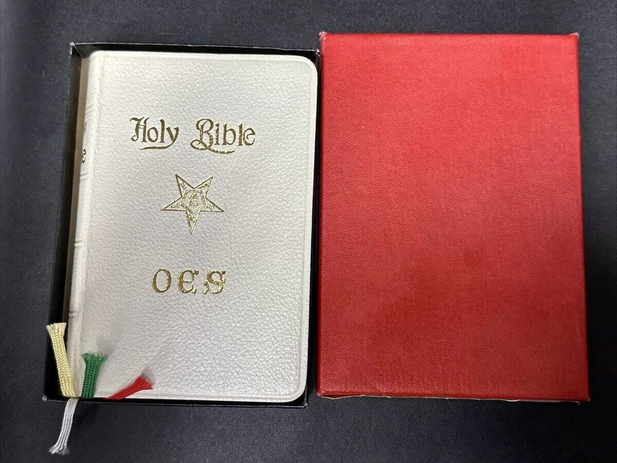 Vintage Freemasons Eastern Star Bible & Box Holman King James OES