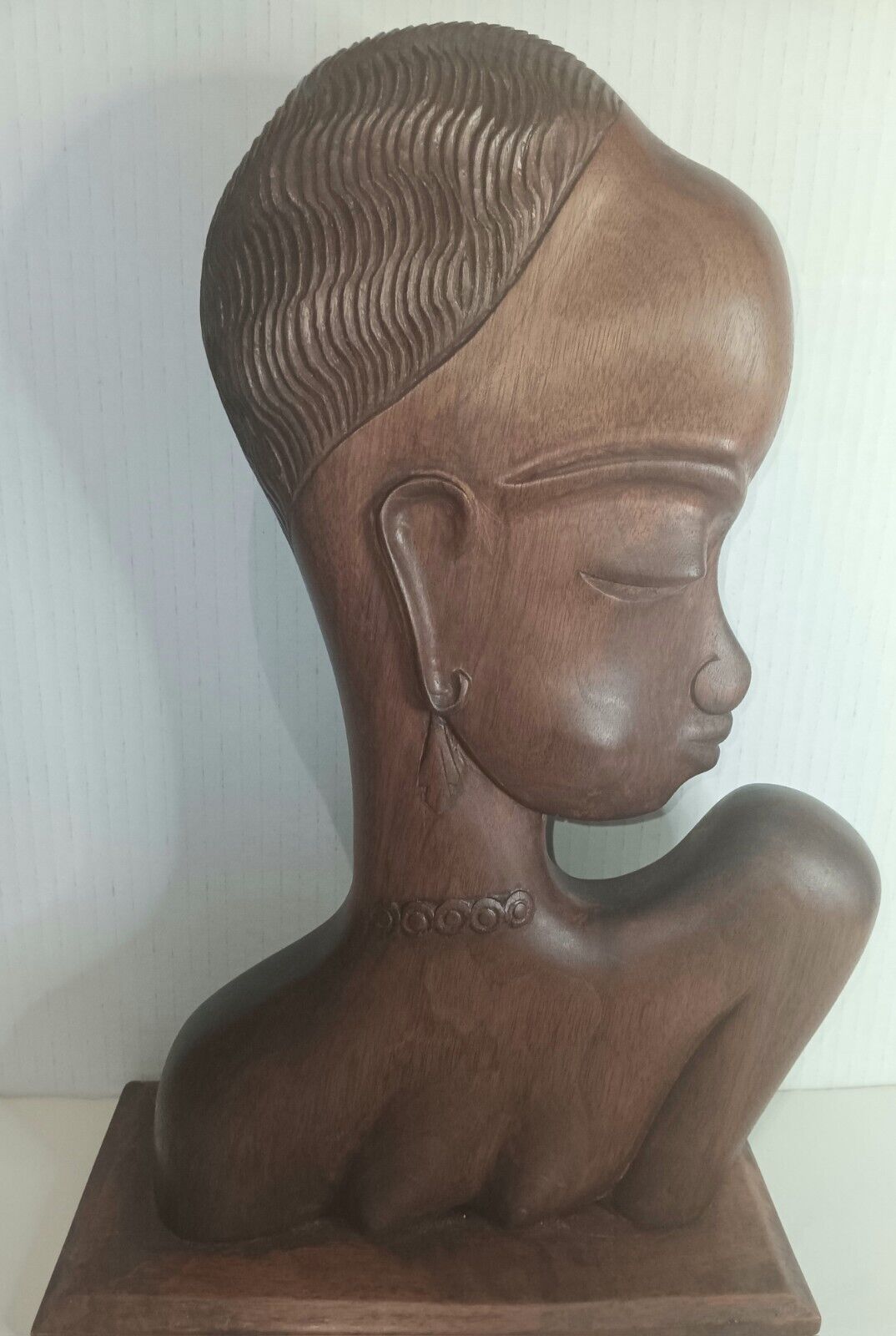Vintage Werkstätte Hagenauer Wien Style  African Woman Wood Bust Circa 1928 RARE