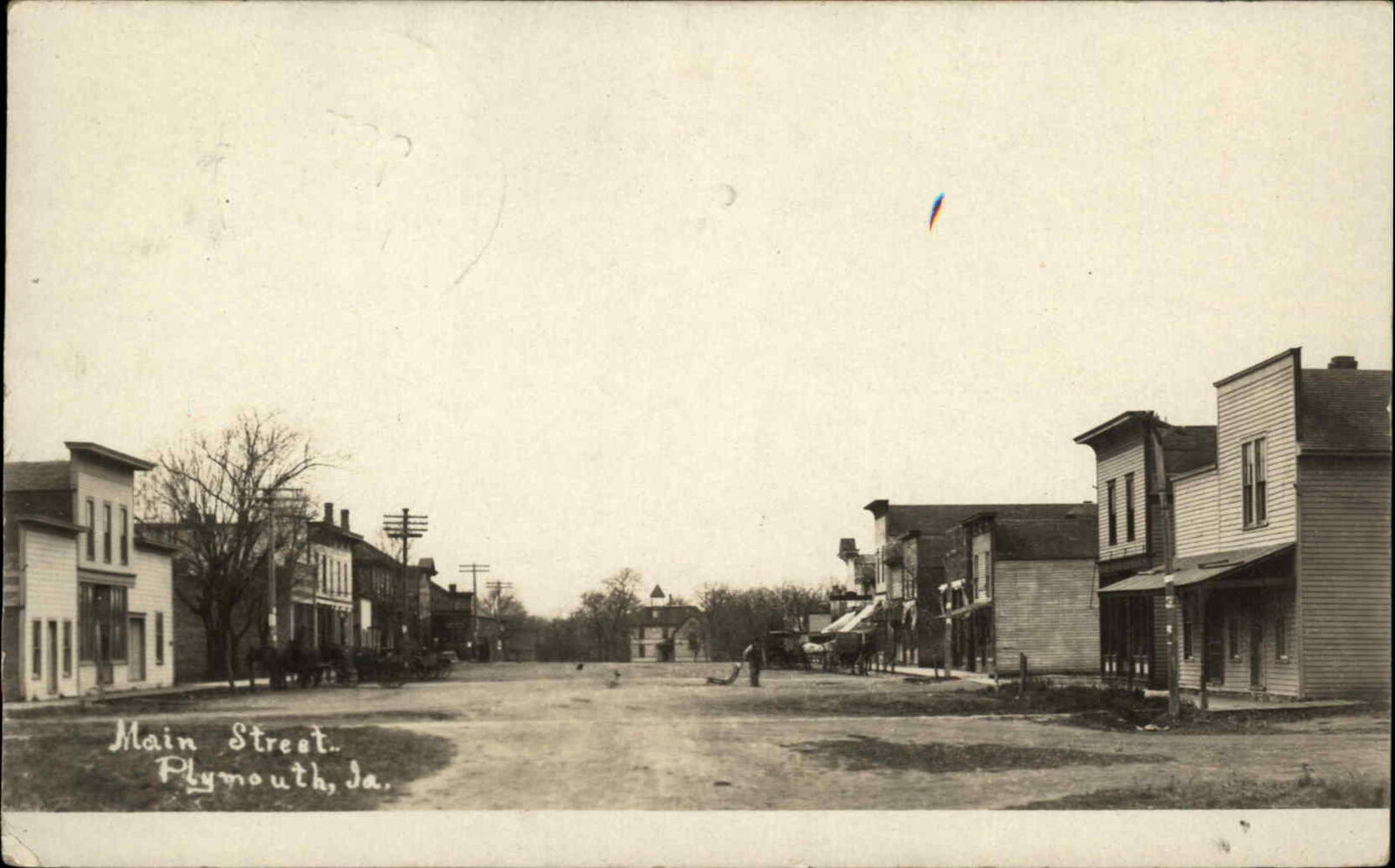Plymouth Iowa IA Main St. 1908 Used Real Photo Postcard