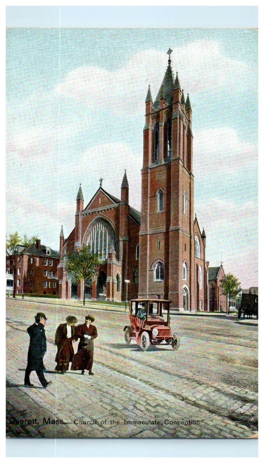 1913 Church of the Immaculate Conception, Everett, Massachusetts MA Postcard