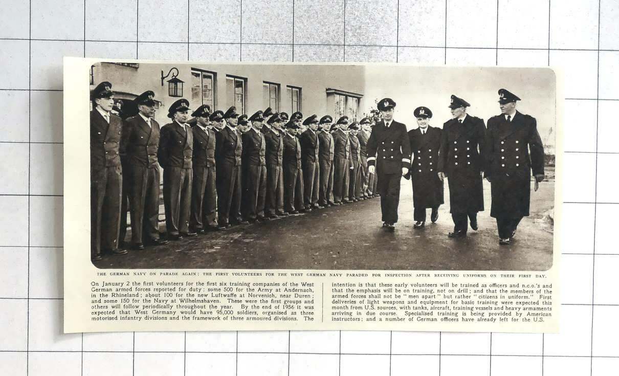 1956 First Volunteers For West German Navy Paraded For Inspection