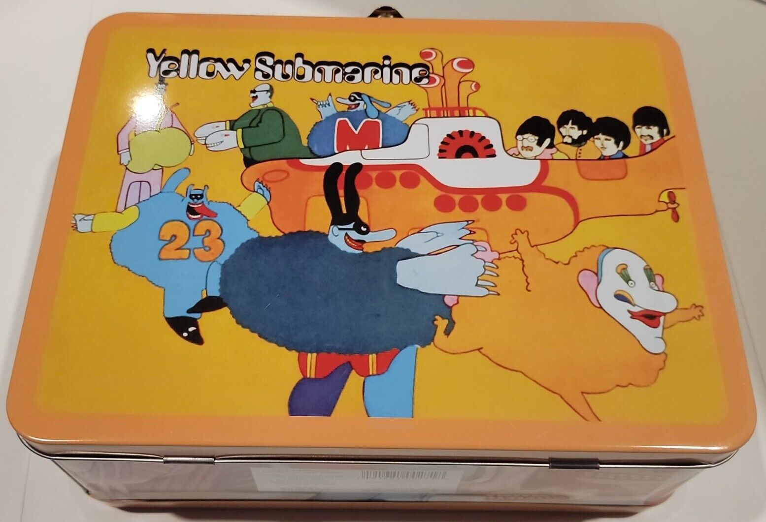 The Beatles Yellow Submarine Large Tin Tote or Metal Lunch Box or storage