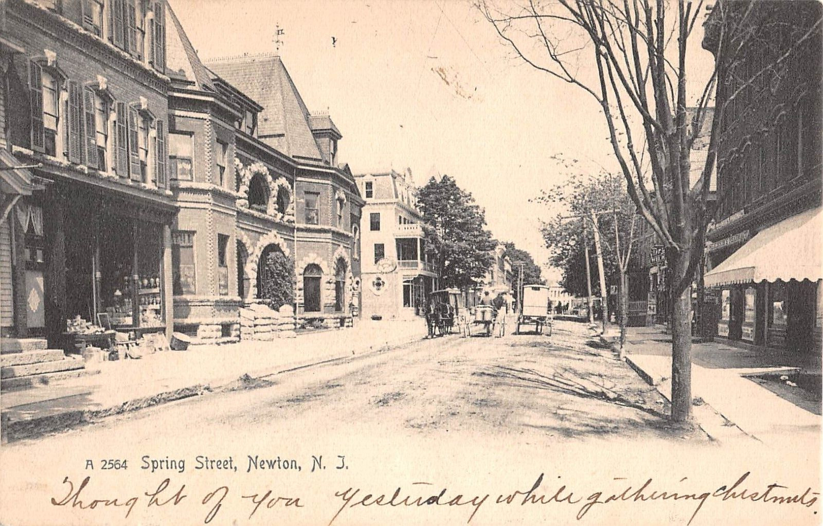 1906 Stores Spring St. Newton NJ post card