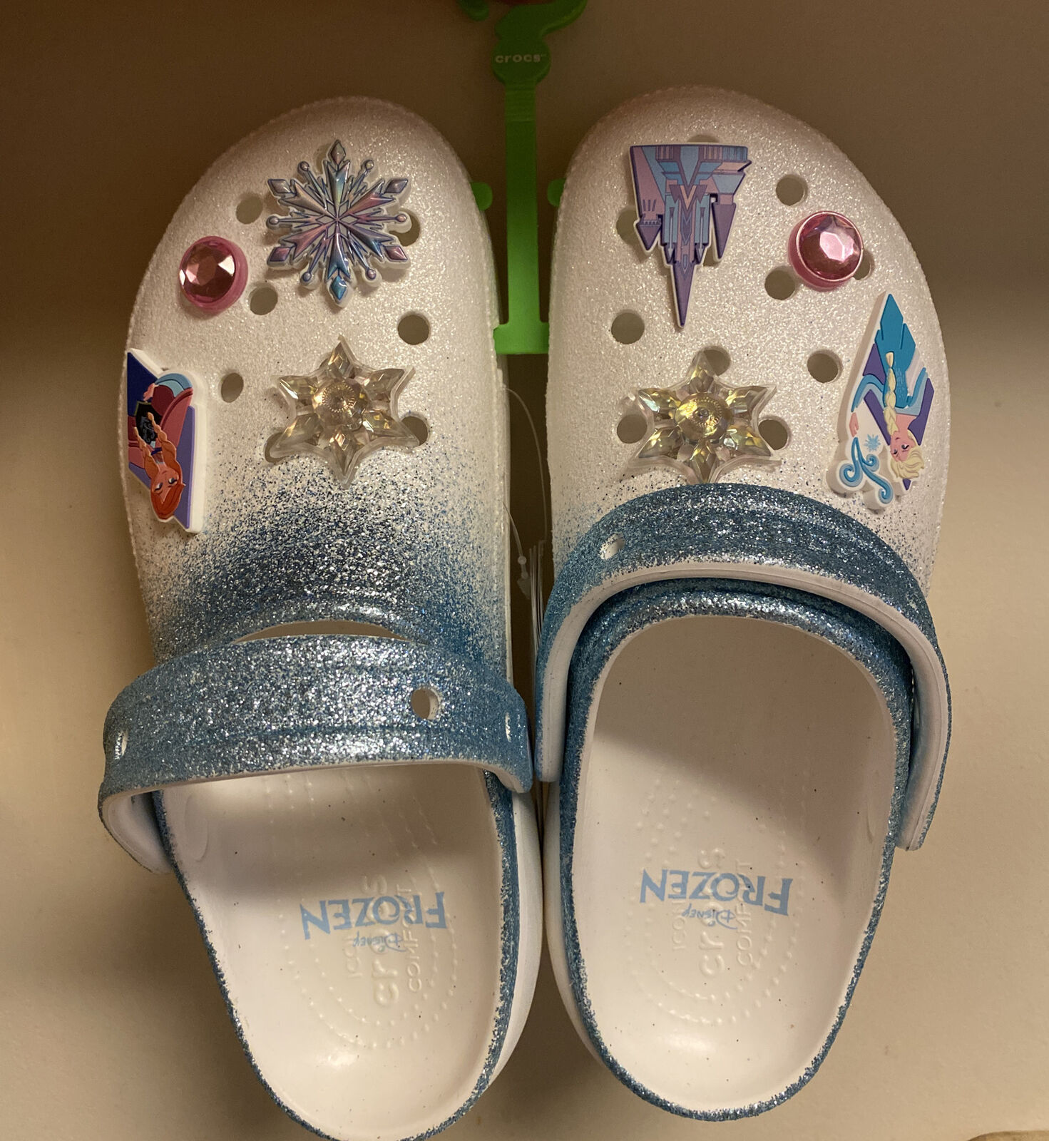 Disney Frozen Platform Glitter Clogs Crocs Women’s Size 11 - w11 - Brand New
