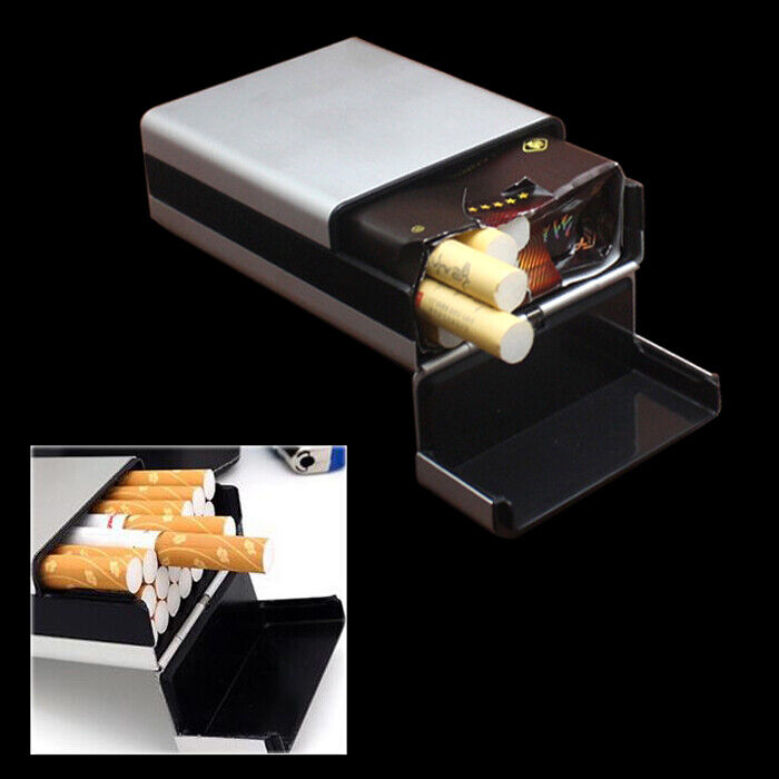 Portable Aluminum Alloy Cigarette Tobacco Case Pocket Box Holder Plastic Cover