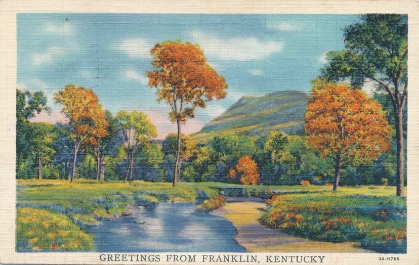 Greetings from Franklin KY, Kentucky - Autumn View - Don\'t Write - pm 1935