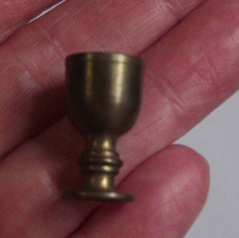 Vintage miniature doll house size brass chalice communion cup goblet