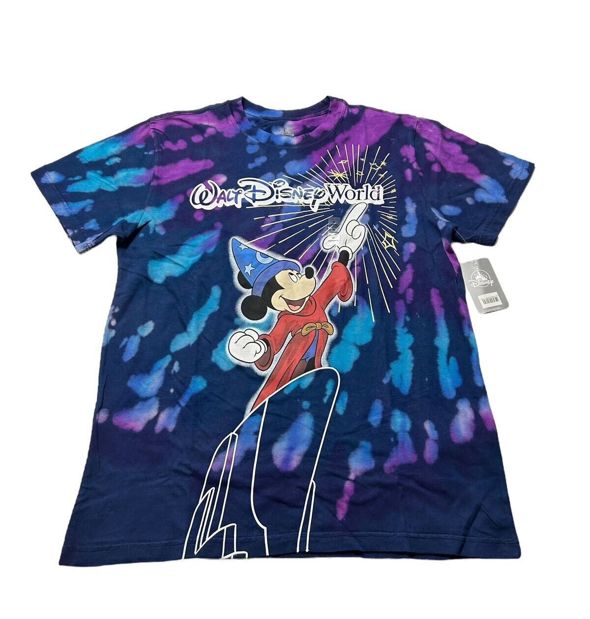 NEW Disney Parks Walt Disney World Sorcerer Mickey Tie-Dye T-Shirt Adult Large L