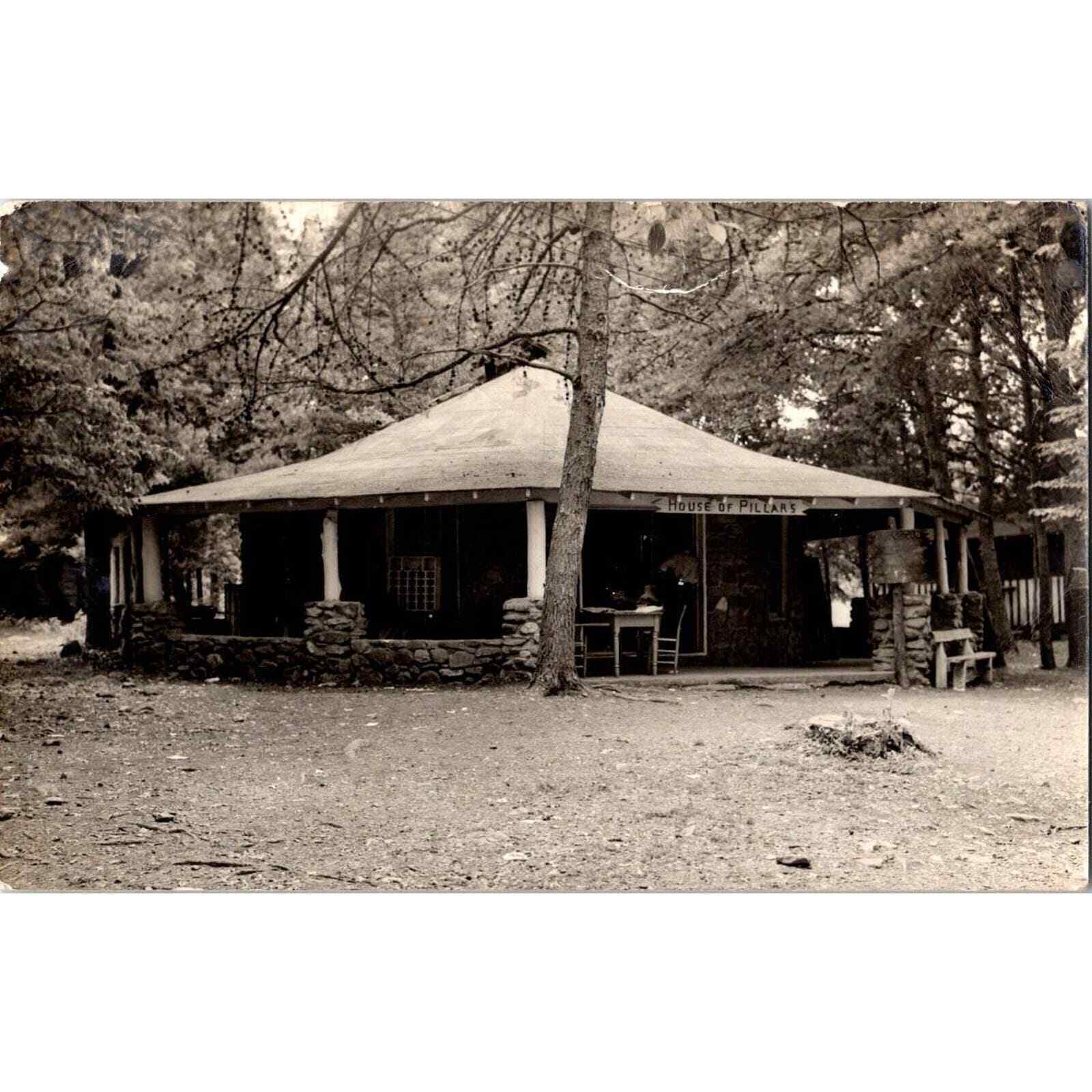 Vintage Postcard RPPC House of Pillars Camp Bethel Real Photo 1900s EKC